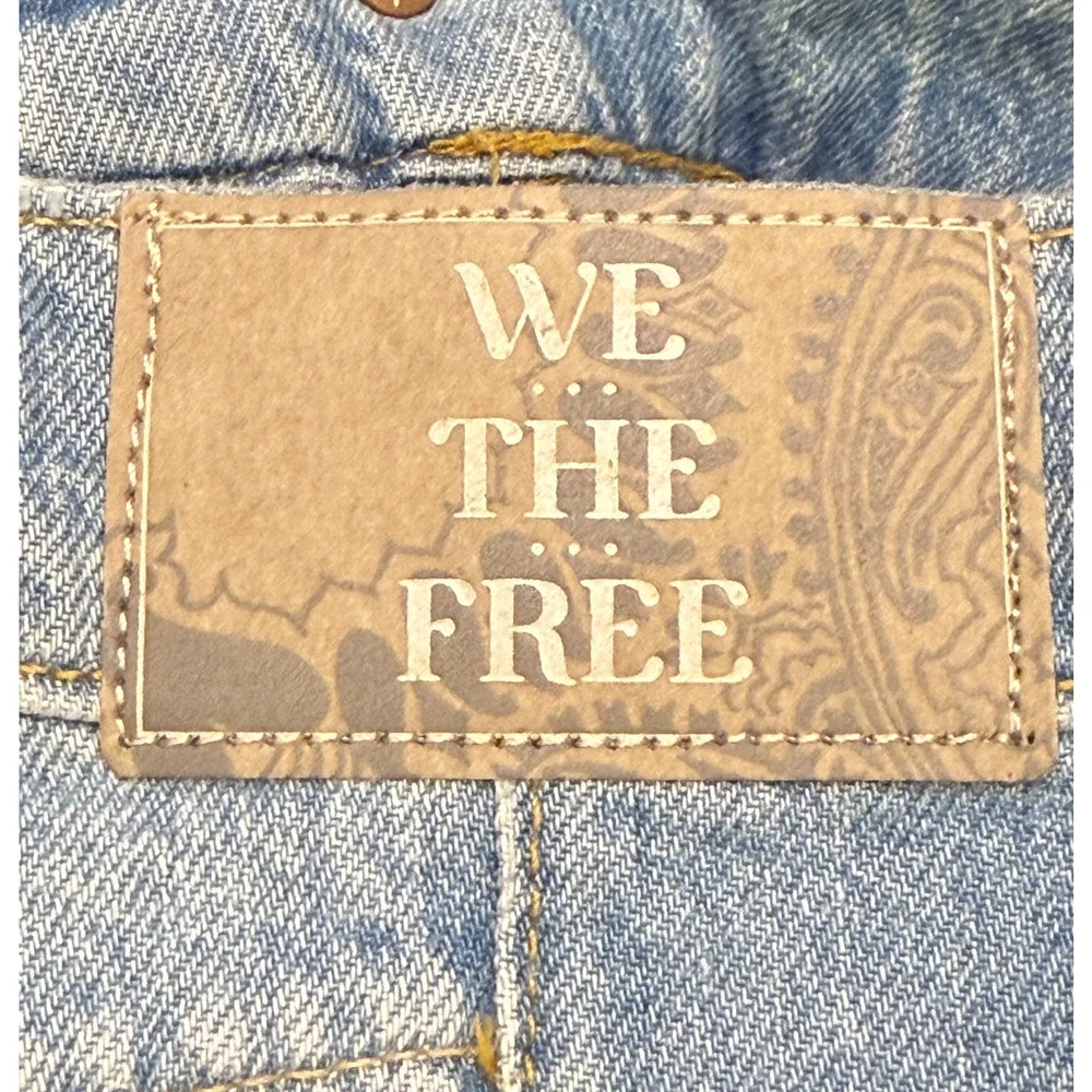 FREE PEOPLE WE THE FREE DISTRESSED CRVY LESSON LEARNED STRAIGHT LEG JEANS 34S 34